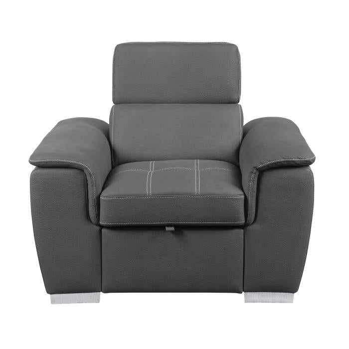 8228GY-1 - Chair with Pull-out Ottoman - Furniture 4 Less Outlet (Salinas,CA)