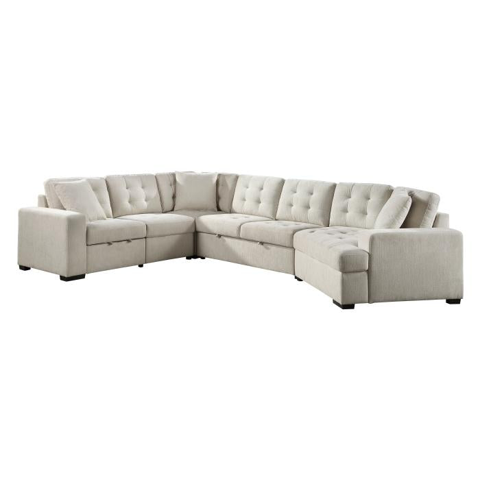 9401BEG42LRU - (4)4-Piece Sectional with Pull-out Bed and Pull-out Ottoman - Furniture 4 Less Outlet (Salinas,CA)