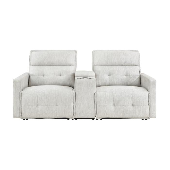 9444HMP-2CNPWH - (3)Power Double Reclining Love Seat with Center Console and Power Headrests - Furniture 4 Less Outlet (Salinas,CA)