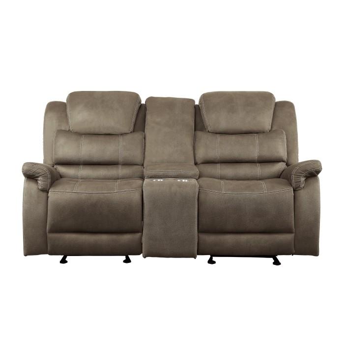 9848BR-2 - Double Glider Reclining Love Seat with Center Console - Furniture 4 Less Outlet (Salinas,CA)