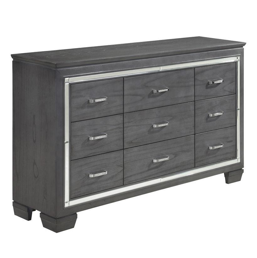 Allura Dresser in Gray 1916GY-5 - Furniture 4 Less Outlet (Salinas,CA)