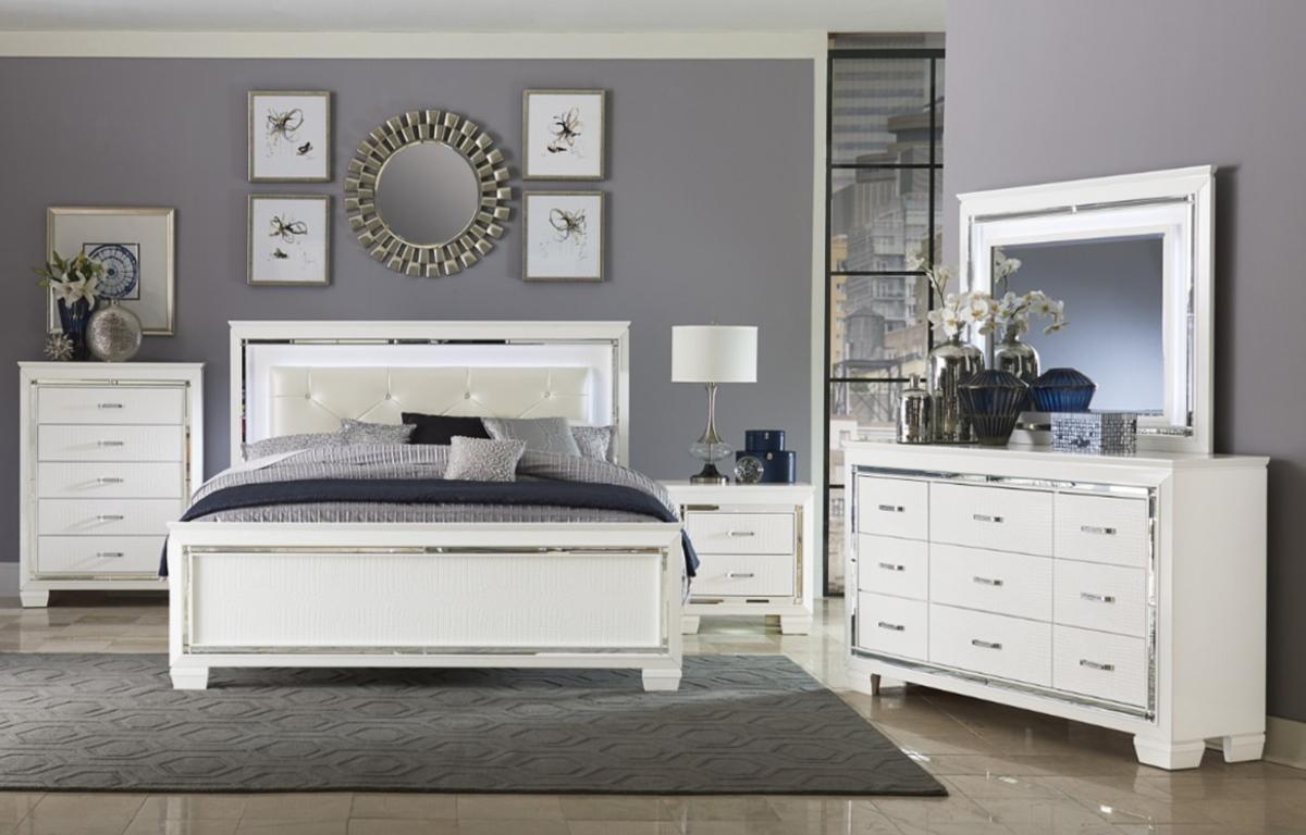 Allura Nightstand in White 1916W-4 - Furniture 4 Less Outlet (Salinas,CA)