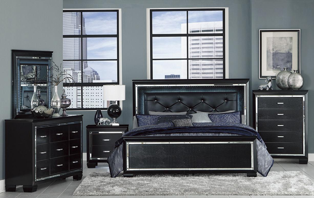 Allura Mirror in Black 1916BK-6 - Furniture 4 Less Outlet (Salinas,CA)
