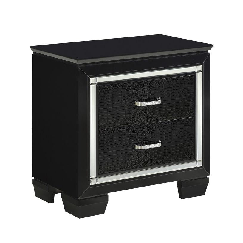 Allura Nightstand in Black 1916BK-4 - Furniture 4 Less Outlet (Salinas,CA)