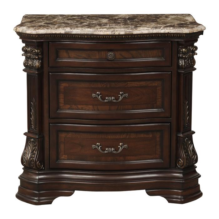 Antoinetta Nightstand in Warm Cherry 1919-4 - Furniture 4 Less Outlet (Salinas,CA)