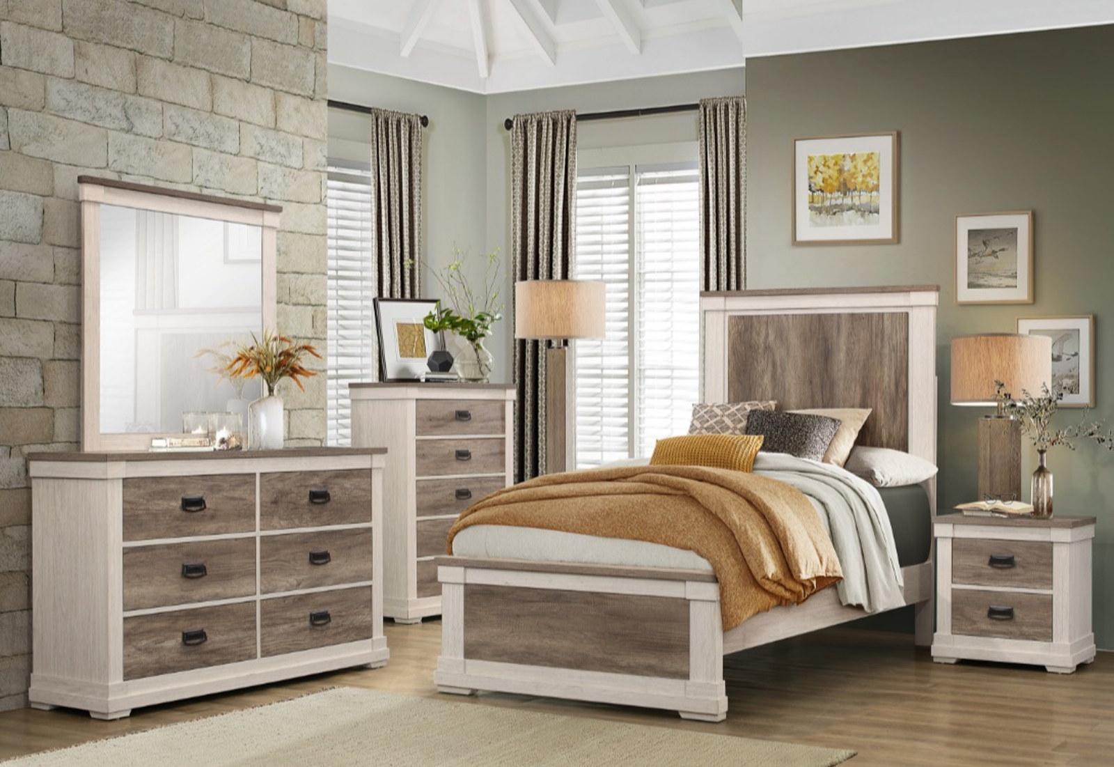 Arcadia Dresser in White & Weathered Gray 1677-5 - Furniture 4 Less Outlet (Salinas,CA)
