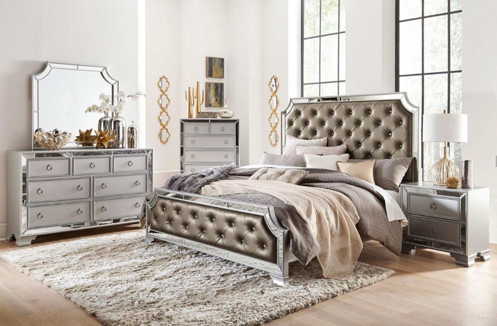 Avondale Nightstand in Silver 1646-4 - Furniture 4 Less Outlet (Salinas,CA)