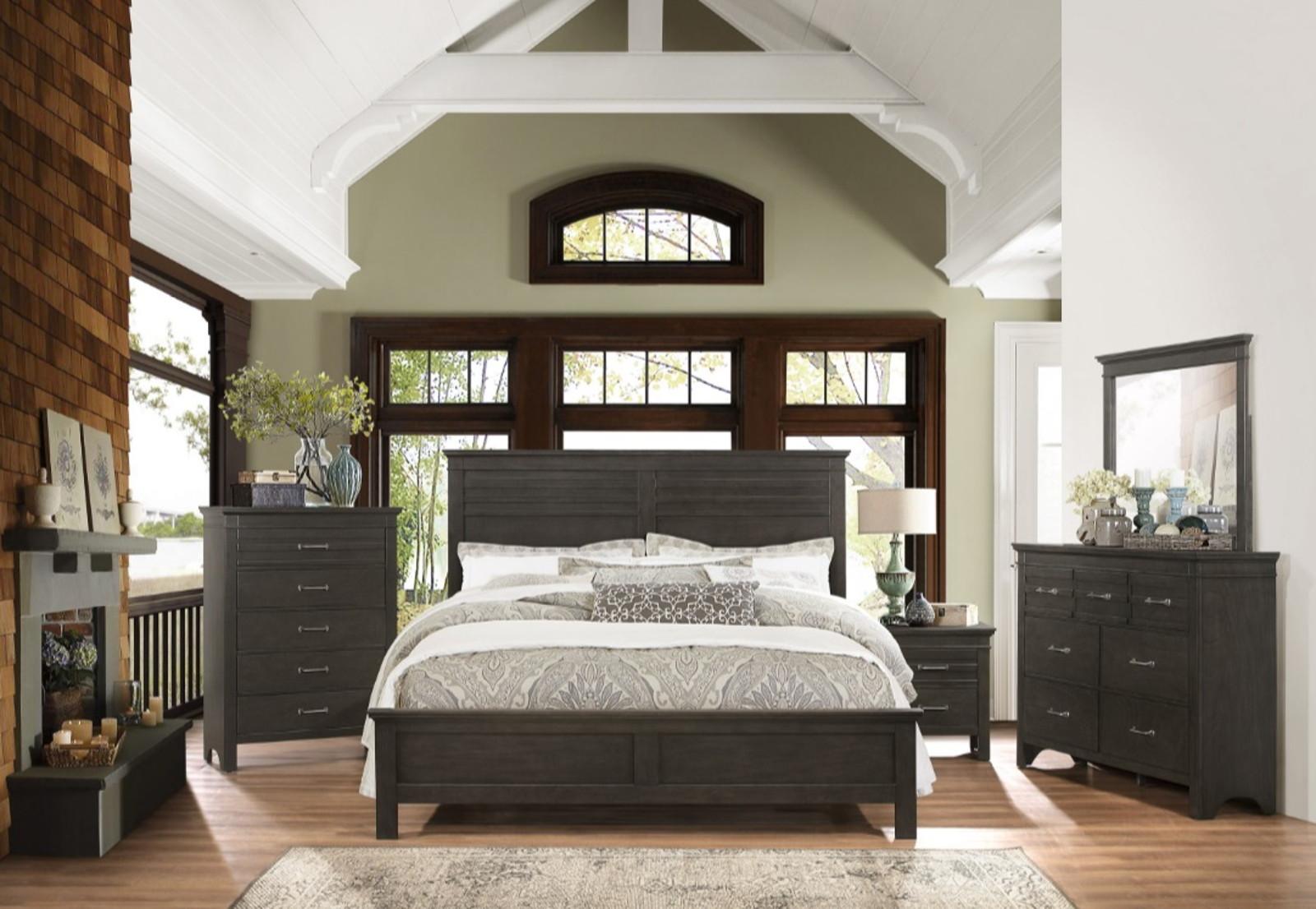 Blaire Farm King Panel Bed in Saddle Brown Wood 1675K-1EK - Furniture 4 Less Outlet (Salinas,CA)