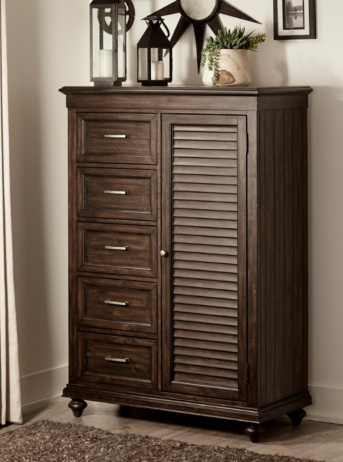 Cardona Wardrobe Chest in Driftwood Charcoal 1689-10 - Furniture 4 Less Outlet (Salinas,CA)
