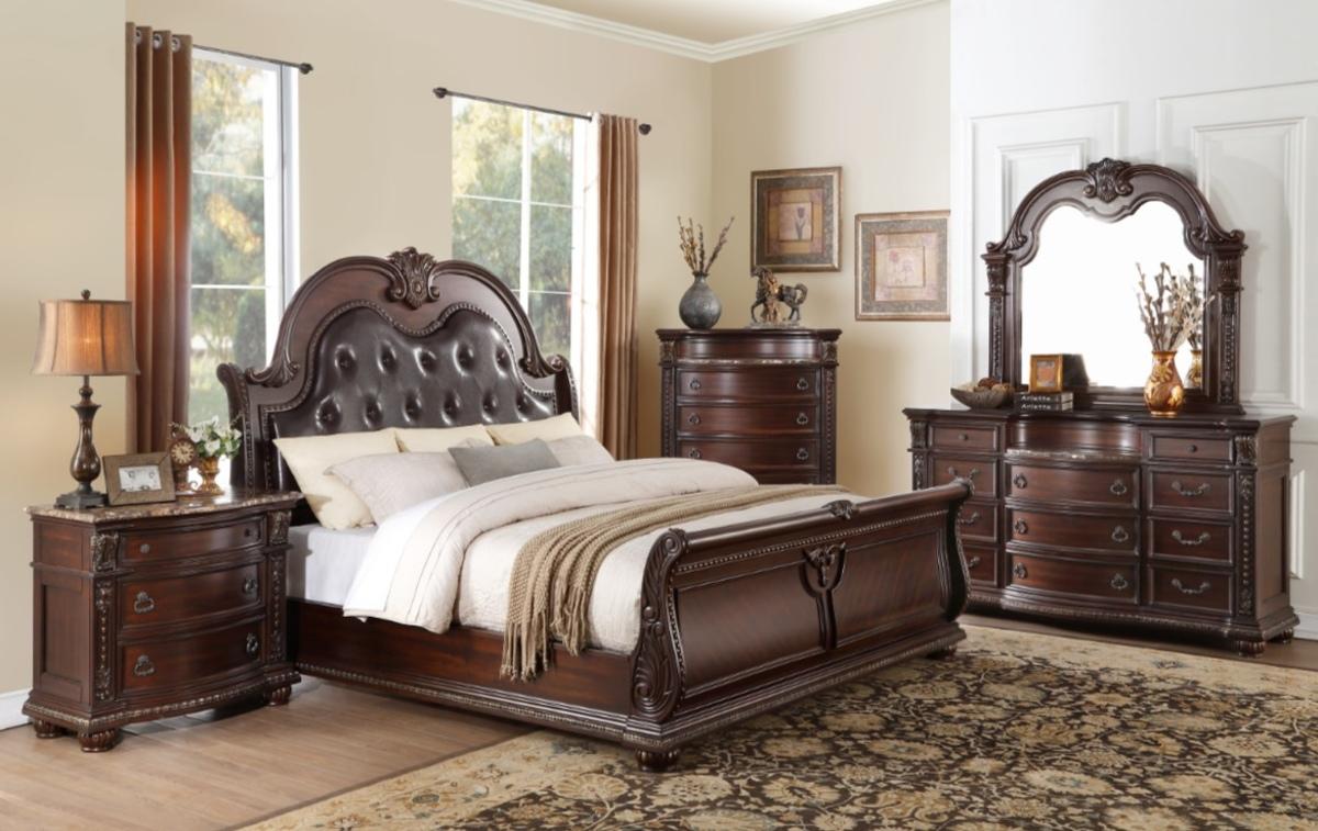 Cavalier Mirror in Dark Cherry 1757-6 - Furniture 4 Less Outlet (Salinas,CA)
