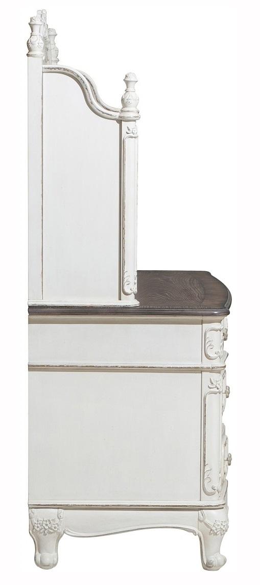 Cinderella Writing Desk in Antique White with Grey Rub-Through 1386NW-11 - Furniture 4 Less Outlet (Salinas,CA)
