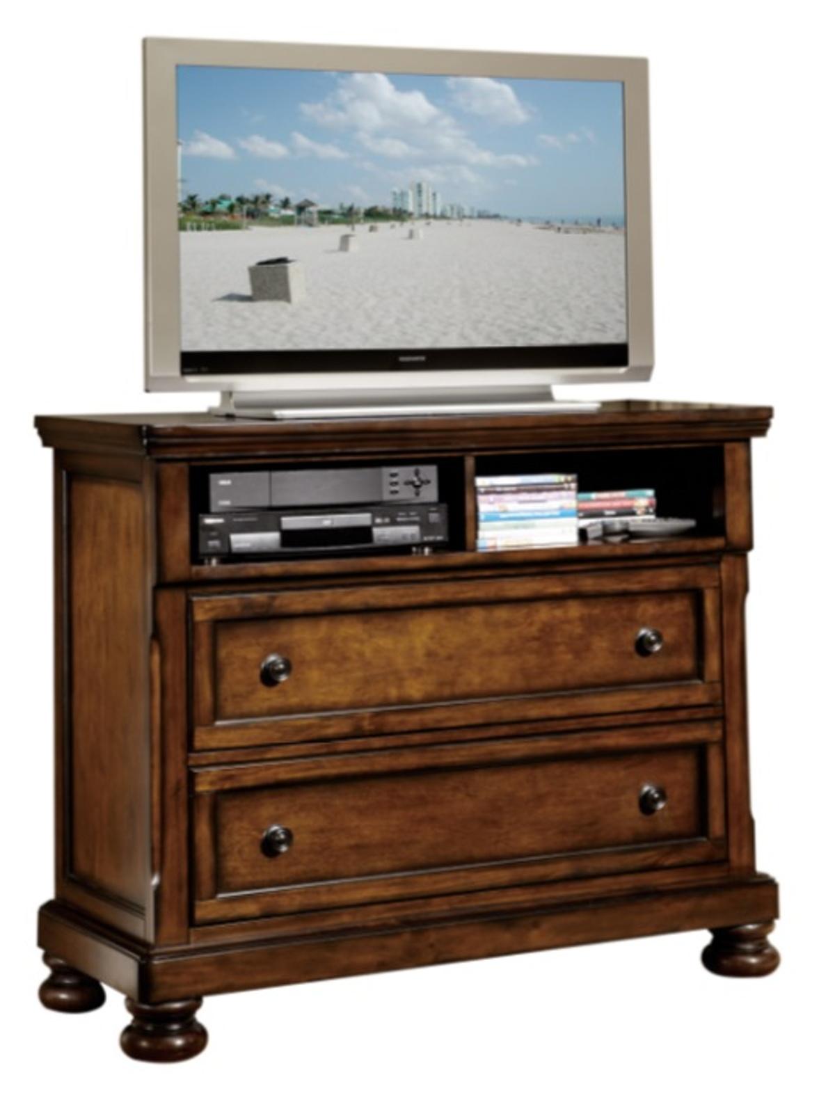 Cumberland TV Chest in Brown Cherry 2159-11 - Furniture 4 Less Outlet (Salinas,CA)