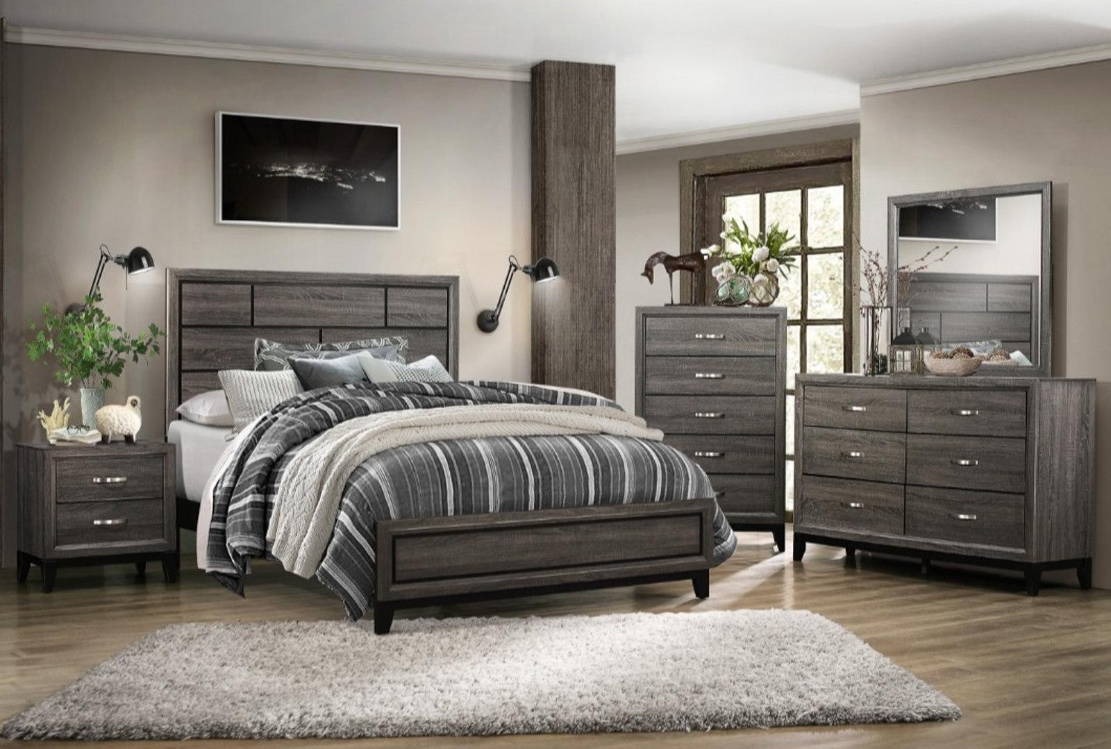 Davi King Panel Bed in Gray 1645K-1EK - Furniture 4 Less Outlet (Salinas,CA)