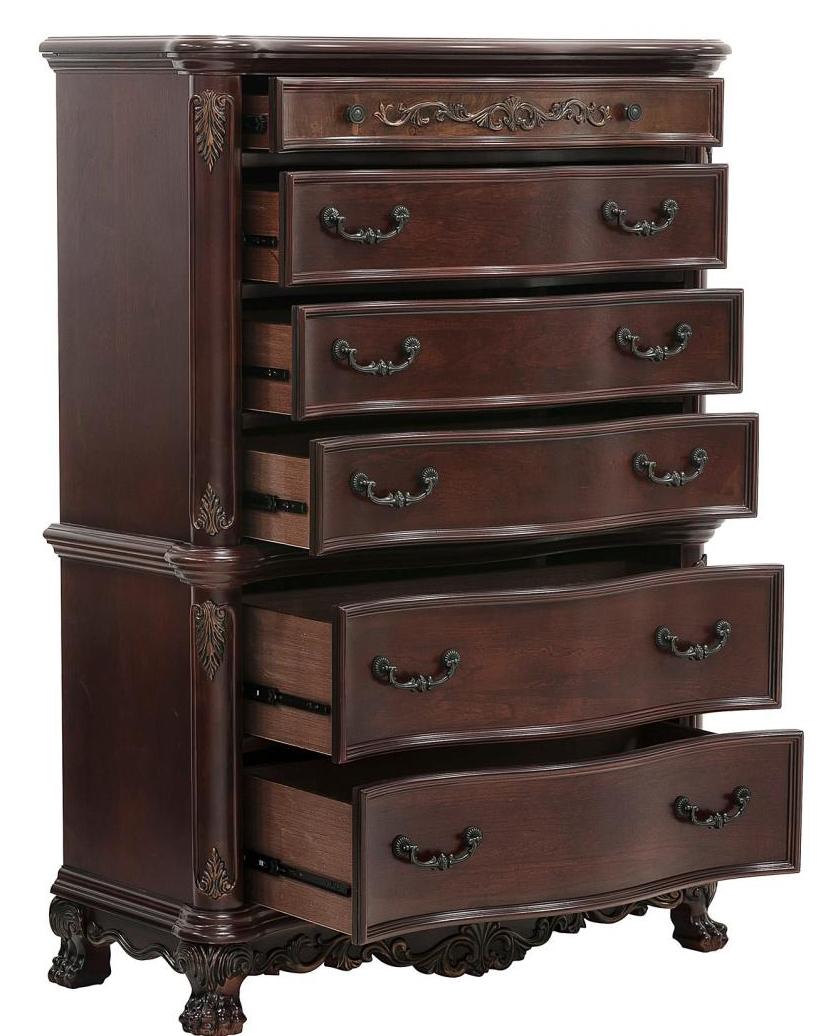 Deryn Park 6 Drawer Chest in Cherry 2243-9 - Furniture 4 Less Outlet (Salinas,CA)