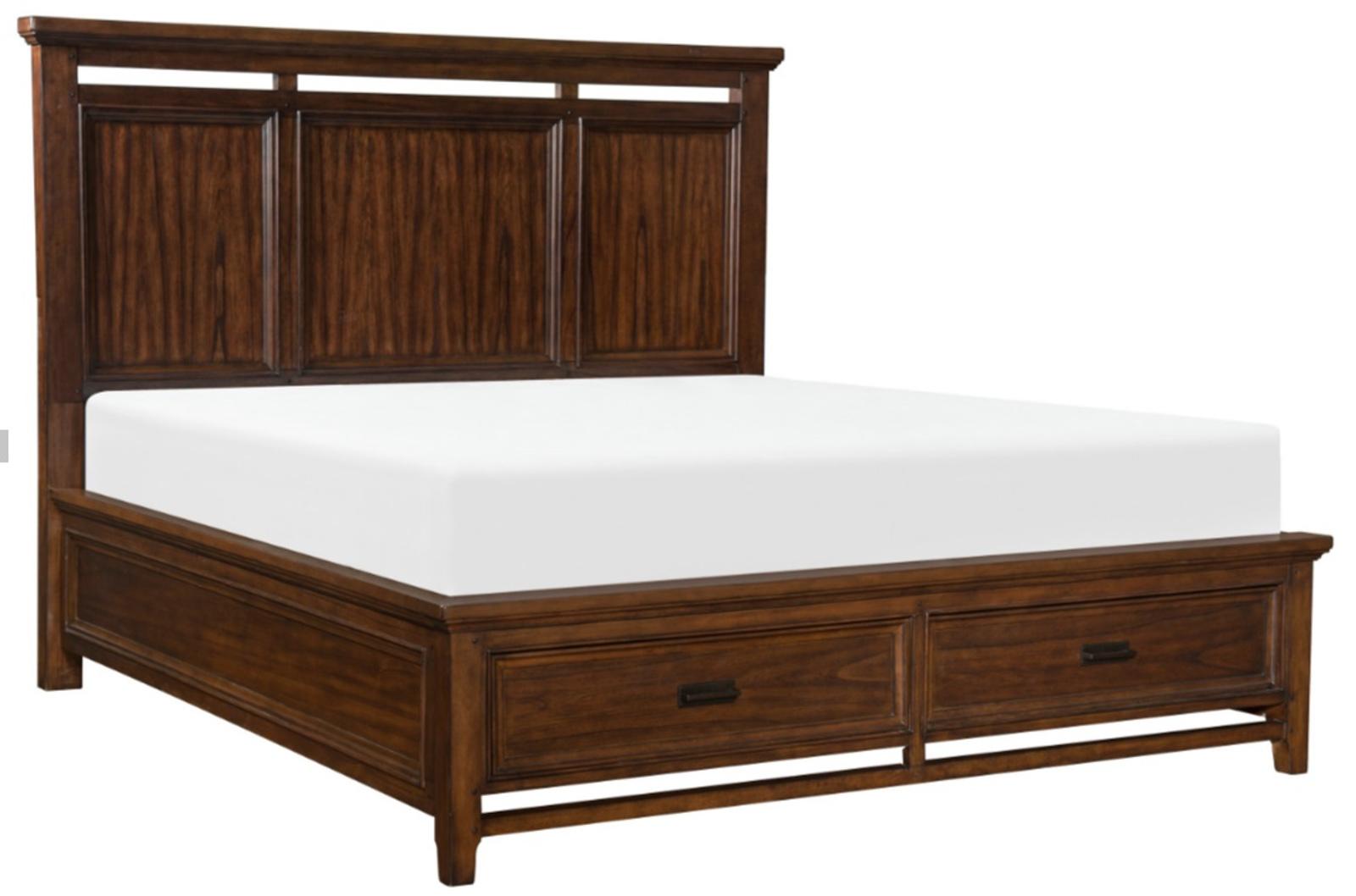 Frazier King Upholstered Storage Platform Bed in Dark Cherry 1649K-1EK - Furniture 4 Less Outlet (Salinas,CA)