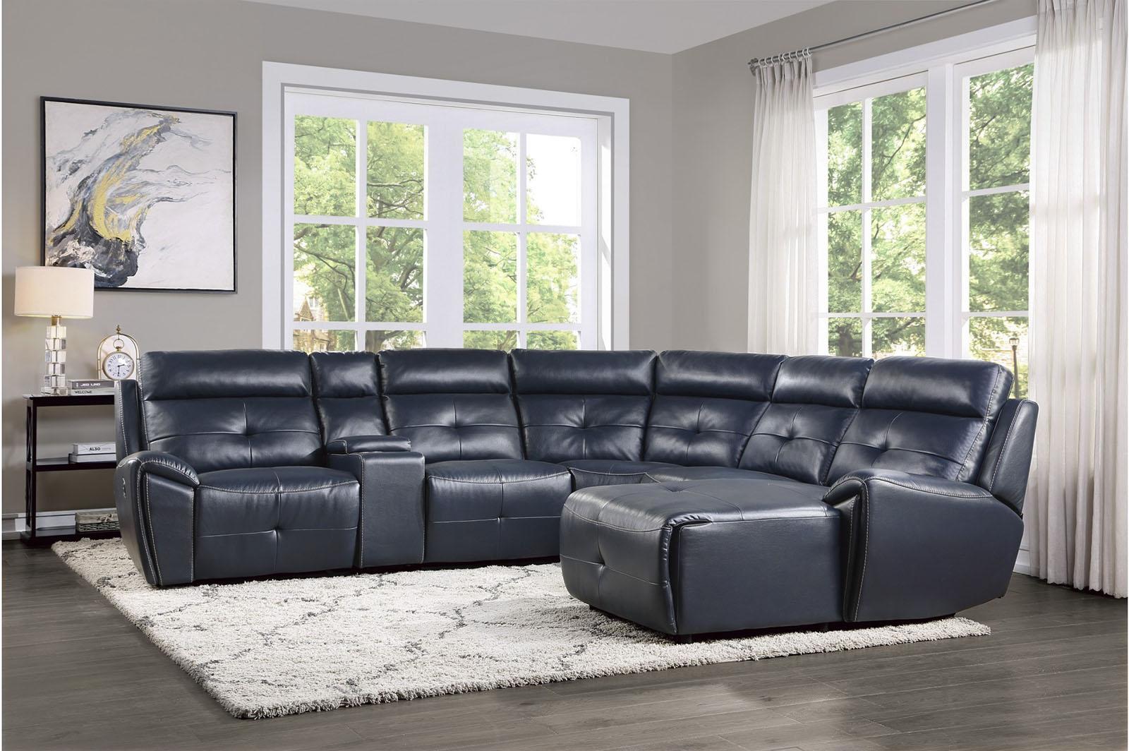 Avenue Armless Chair in Navy 9469NVB-AC - Furniture 4 Less Outlet (Salinas,CA)