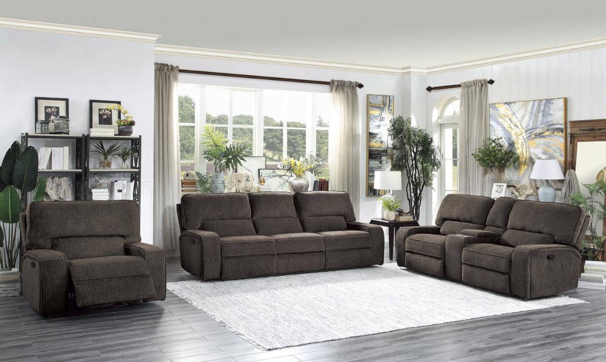 Borneo Double Glider Reclining Loveseat in Chocolate - Furniture 4 Less Outlet (Salinas,CA)