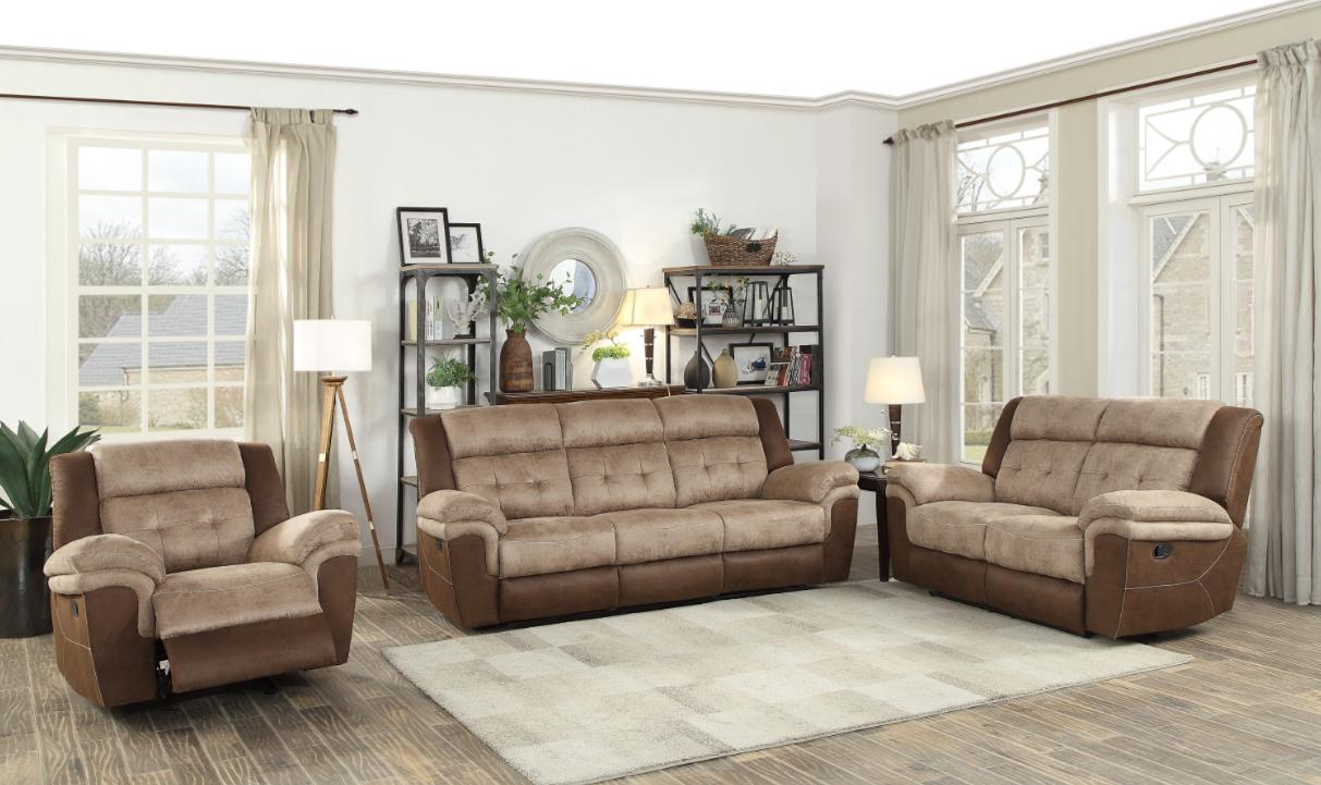 Chai Relcining Loveseat in 2 Tones - Furniture 4 Less Outlet (Salinas,CA)