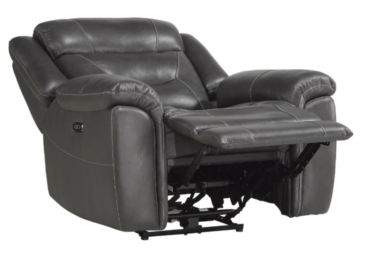 Danio Power Double Reclining Chair with Power Headrests in Dark Gray 9528DGY-1PWH - Furniture 4 Less Outlet (Salinas,CA)