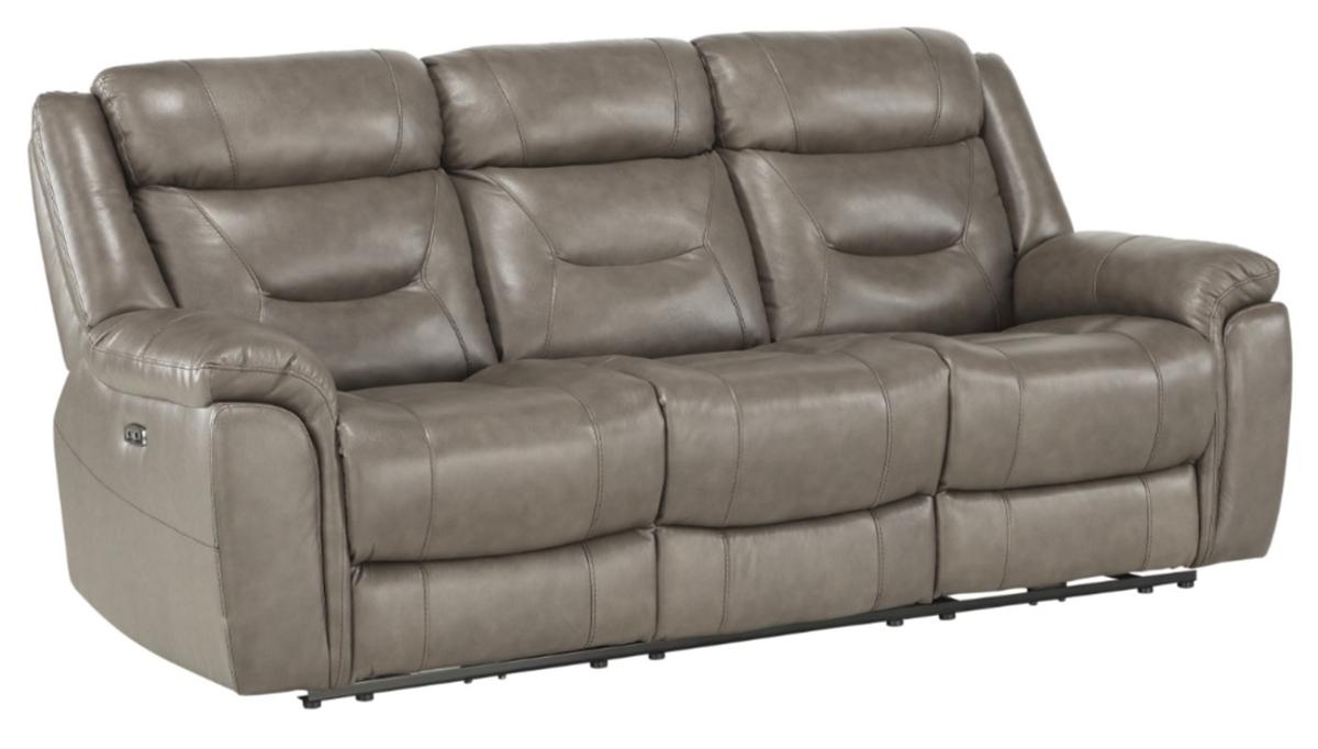 Danio Power Double Reclining Sofa with Power Headrests in Brownish Gray 9528BRG-3PWH - Furniture 4 Less Outlet (Salinas,CA)