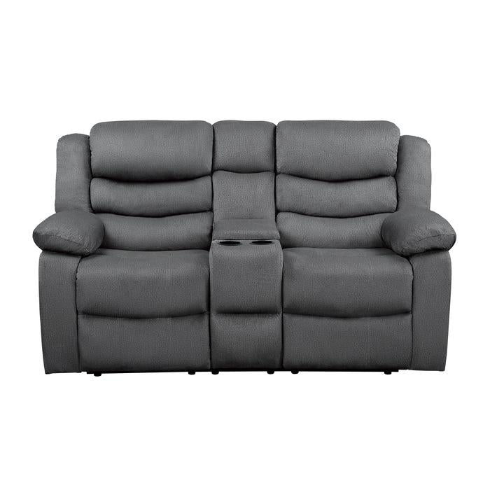 Discus Double Reclining Loveseat in Gray 9526GY-2 - Furniture 4 Less Outlet (Salinas,CA)
