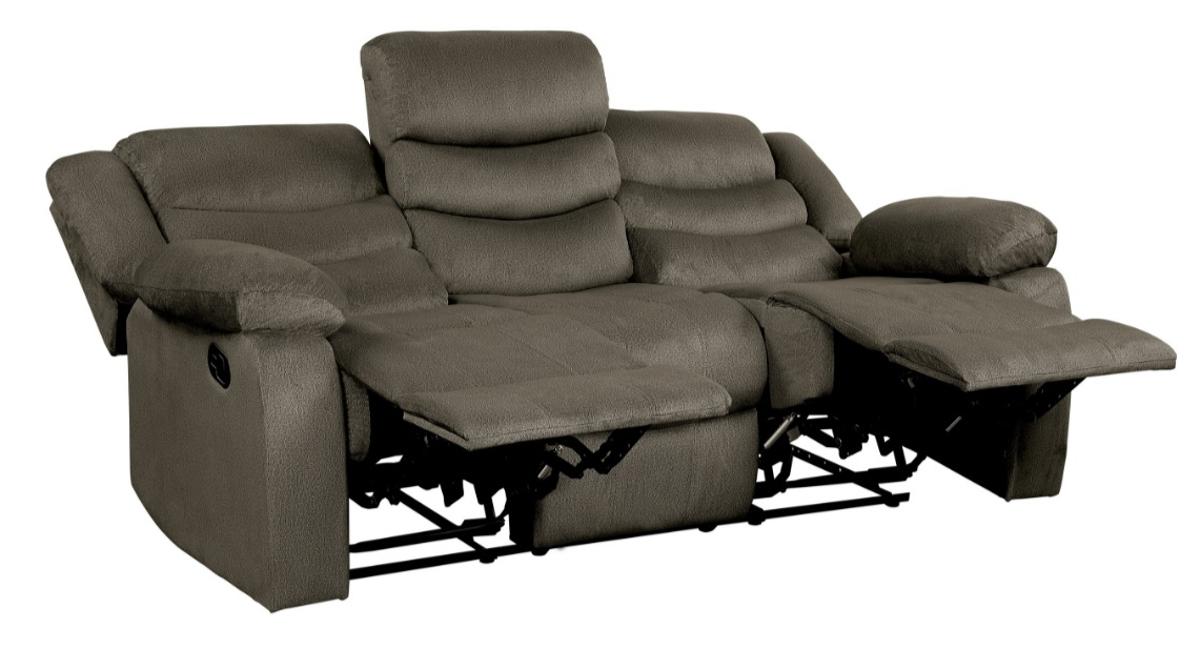 Discus Double Reclining Sofa in Brown 9526BR-3 - Furniture 4 Less Outlet (Salinas,CA)