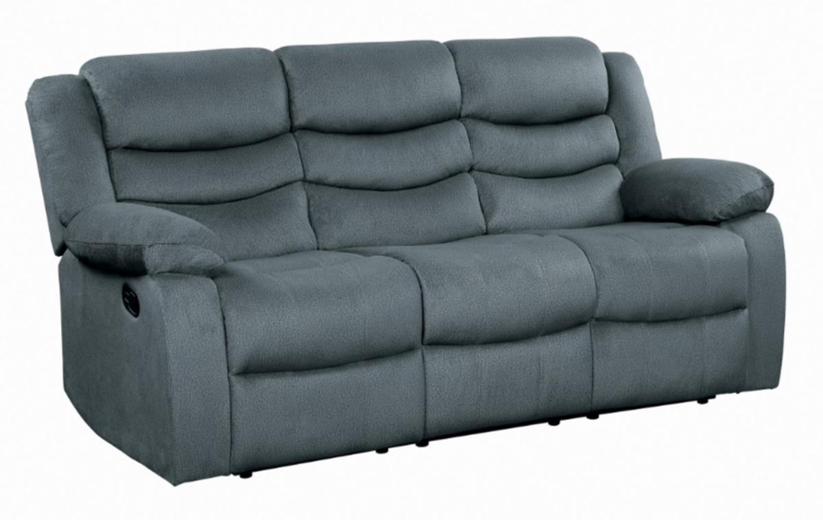 Discus Double Reclining Sofa in Gray 9526GY-3 - Furniture 4 Less Outlet (Salinas,CA)