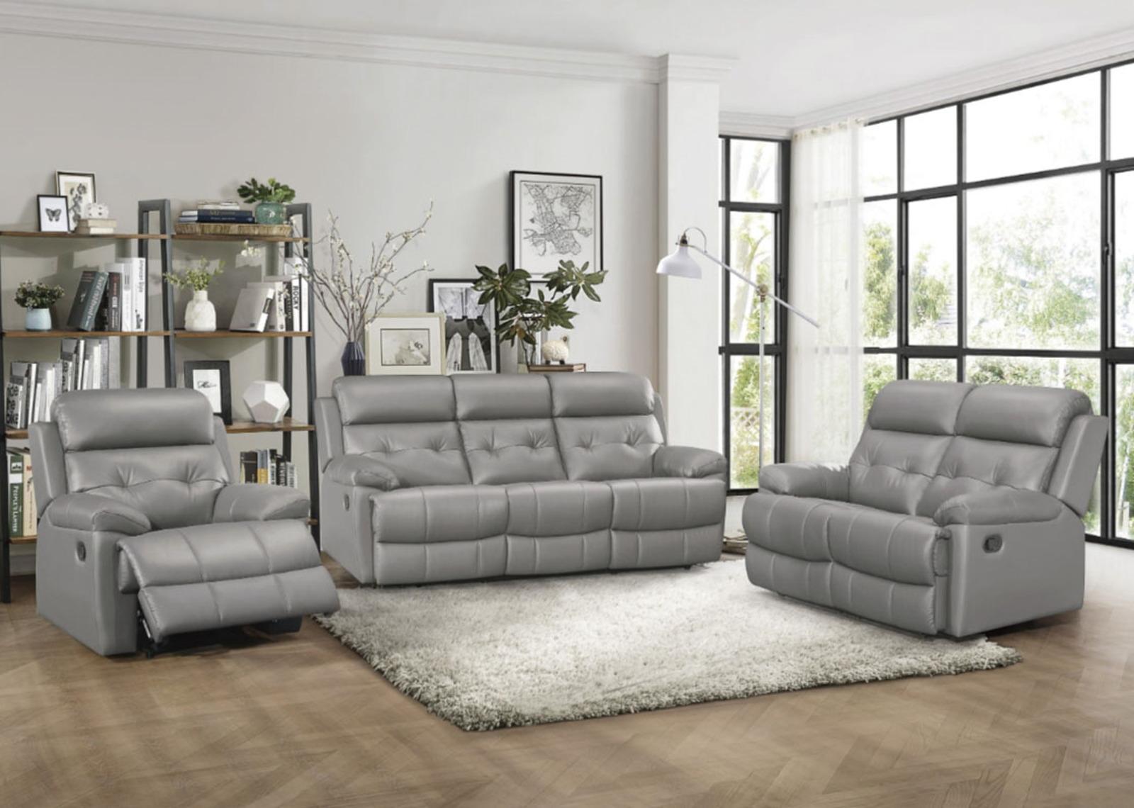 Lambent Double Reclining Chair in Silver Gray - Furniture 4 Less Outlet (Salinas,CA)