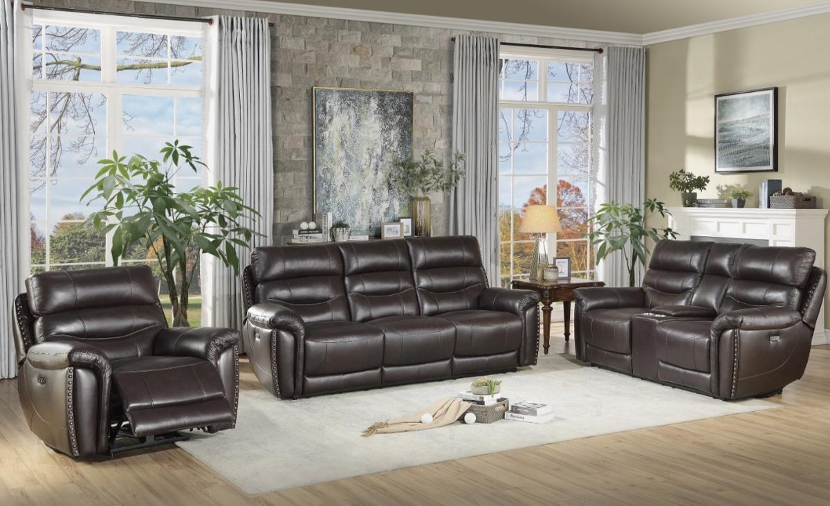 Lance Power Reclining Chair with Power Headrest and USB Port in Brown 9527BRW-1PWH - Furniture 4 Less Outlet (Salinas,CA)