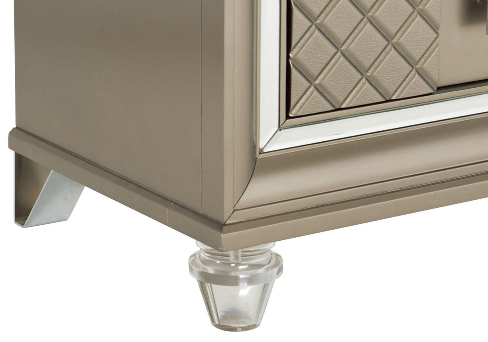 Loudon 2 Drawer Nightstand in Champagne Metallic 1515-4 - Furniture 4 Less Outlet (Salinas,CA)