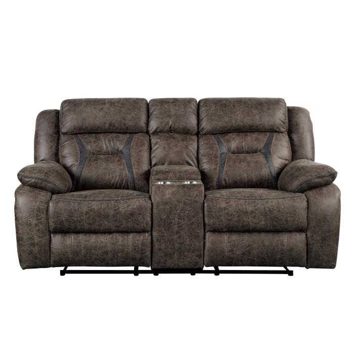 Madrona Double Reclining Loveseat in Dark Brown 9989DB-2 - Furniture 4 Less Outlet (Salinas,CA)