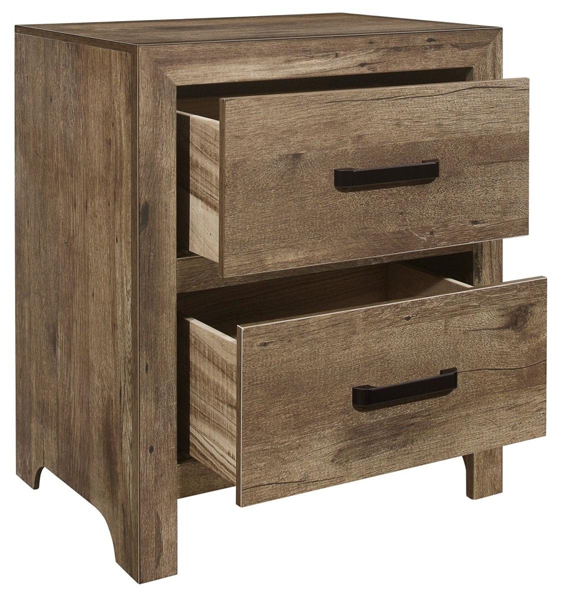 Mandan 2 Drawer Nightstand in Weathered Pine 1910-4 - Furniture 4 Less Outlet (Salinas,CA)