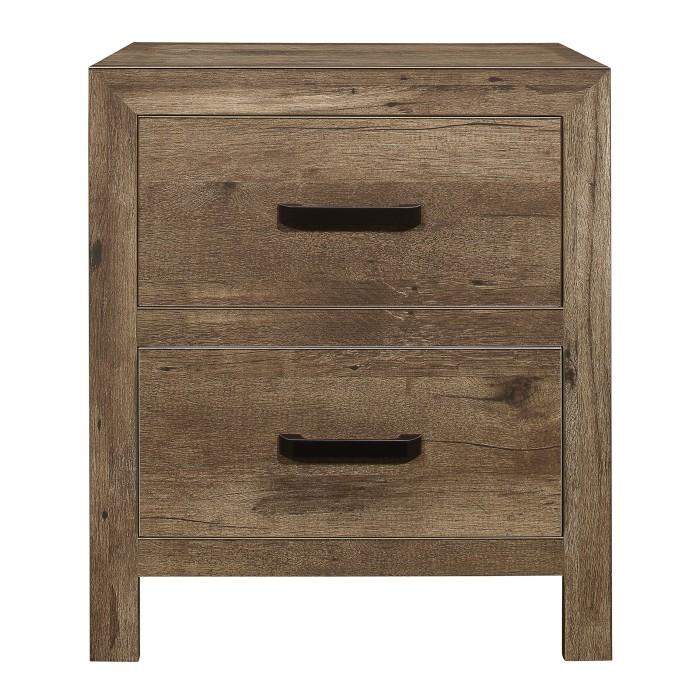 Mandan 2 Drawer Nightstand in Weathered Pine 1910-4 - Furniture 4 Less Outlet (Salinas,CA)