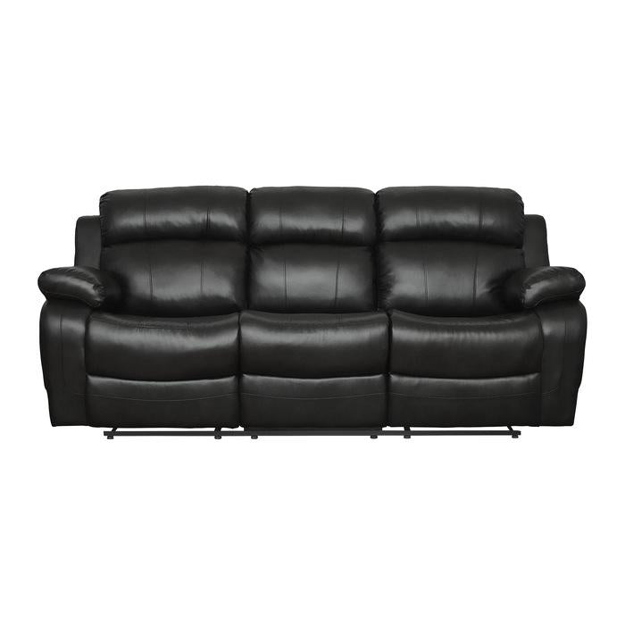 Marille Double Reclining Sofa in Black - Furniture 4 Less Outlet (Salinas,CA)
