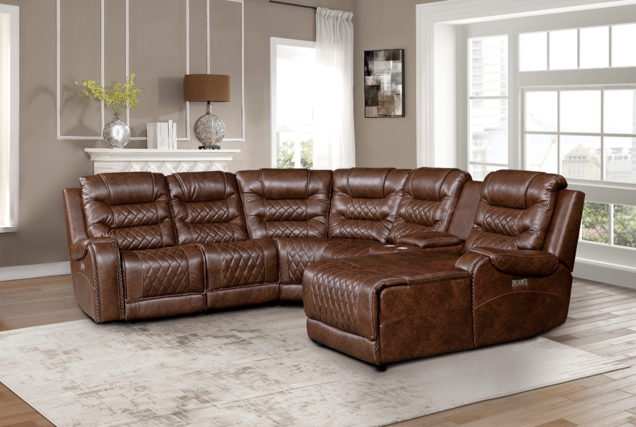 Putnam Power Right Side Reclining Chaise with USB Port in Brown 9405BR-RCPW - Furniture 4 Less Outlet (Salinas,CA)