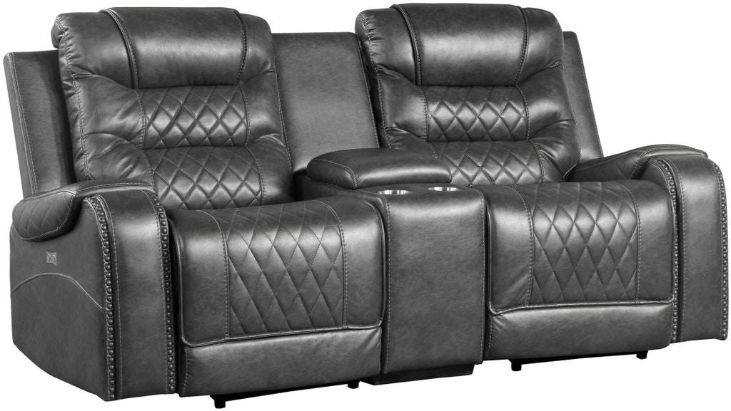 Putnam Power Double Reclining Loveseat in Gray 9405GY-2PW - Furniture 4 Less Outlet (Salinas,CA)