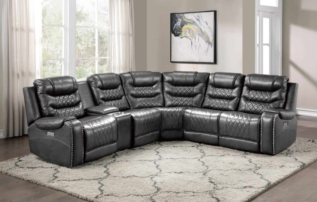 Putnam Corner Seat in Gray 9405GY-CR - Furniture 4 Less Outlet (Salinas,CA)