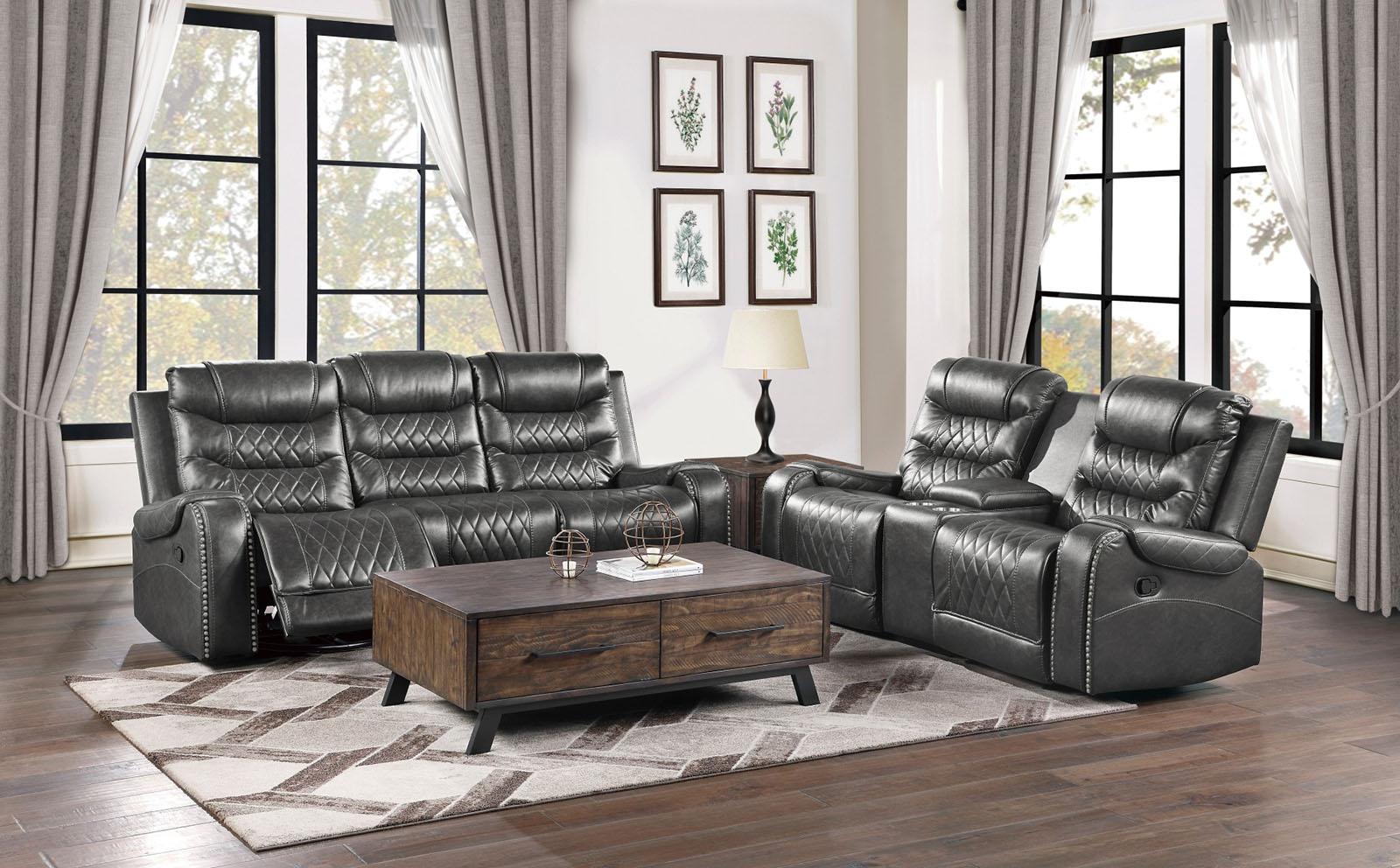 Putnam Power Double Reclining Loveseat in Gray 9405GY-2PW - Furniture 4 Less Outlet (Salinas,CA)