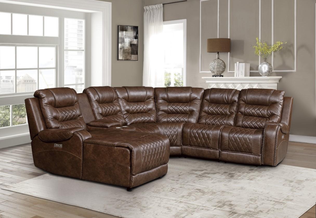 Putnam Power Armless Reclining Chair in Brown 9405BR-ARPW - Furniture 4 Less Outlet (Salinas,CA)