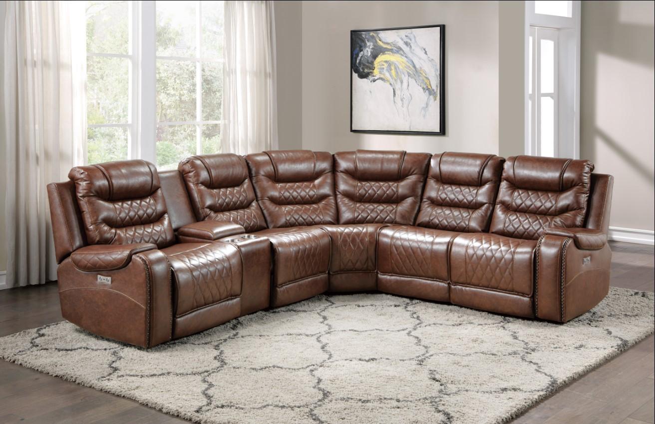 Putnam Power Armless Reclining Chair in Brown 9405BR-ARPW - Furniture 4 Less Outlet (Salinas,CA)