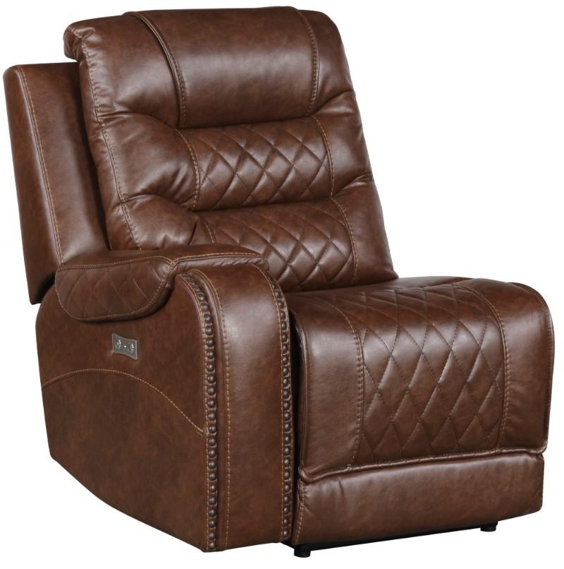 Putnam Power Left Side Reclining Chair with USB Port in Brown 9405BR-LRPW - Furniture 4 Less Outlet (Salinas,CA)