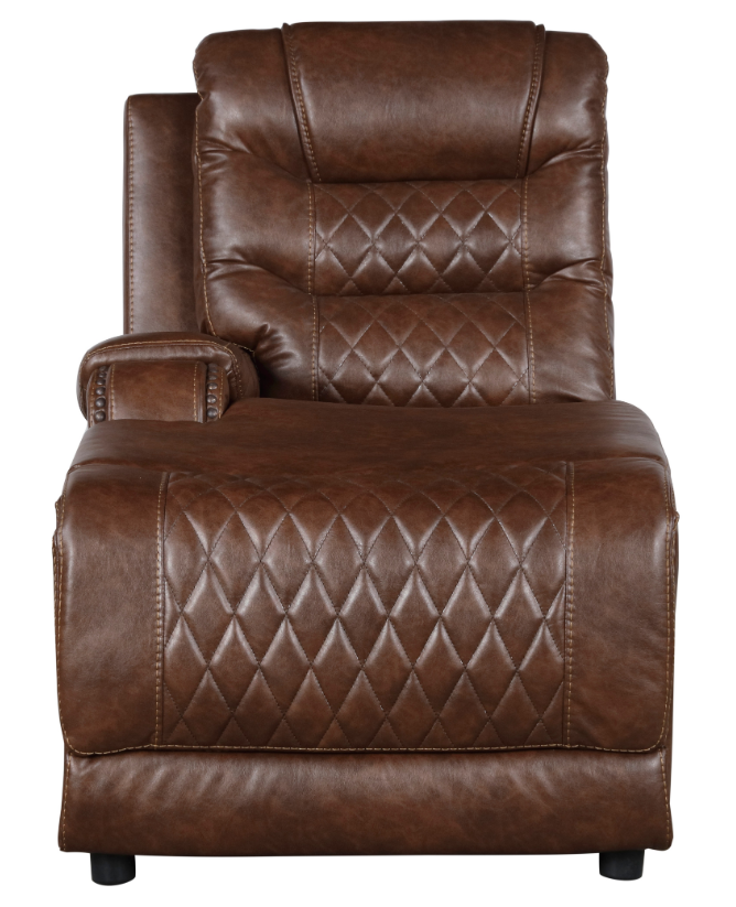 Putnam Power Left Side Reclining Chaise with USB Port in Brown 9405BR-LCPW - Furniture 4 Less Outlet (Salinas,CA)