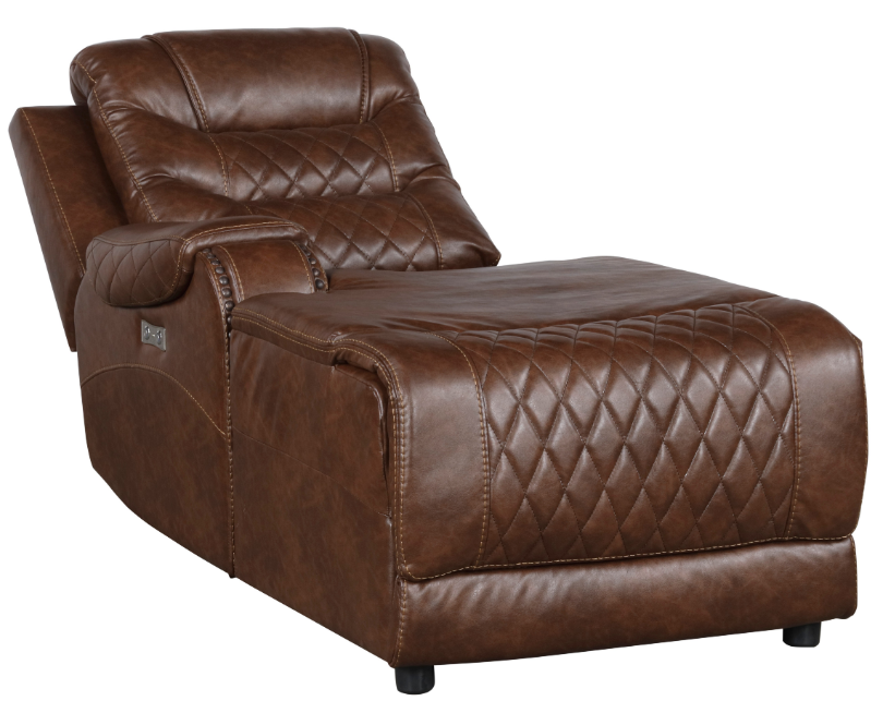 Putnam Power Left Side Reclining Chaise with USB Port in Brown 9405BR-LCPW - Furniture 4 Less Outlet (Salinas,CA)