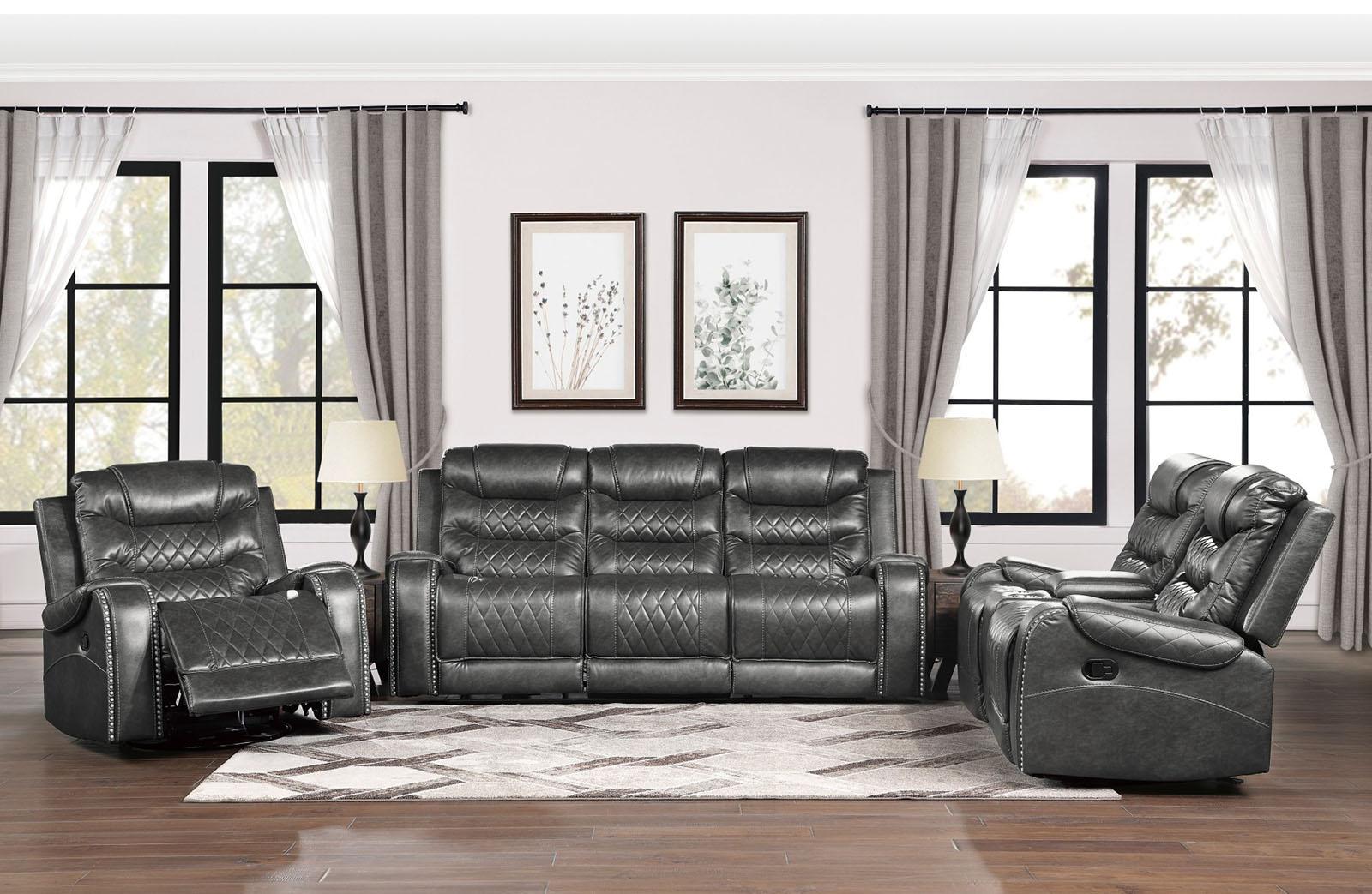 Putnam Swivel Glider Reclining Chair in Gray 9405GY-1 - Furniture 4 Less Outlet (Salinas,CA)