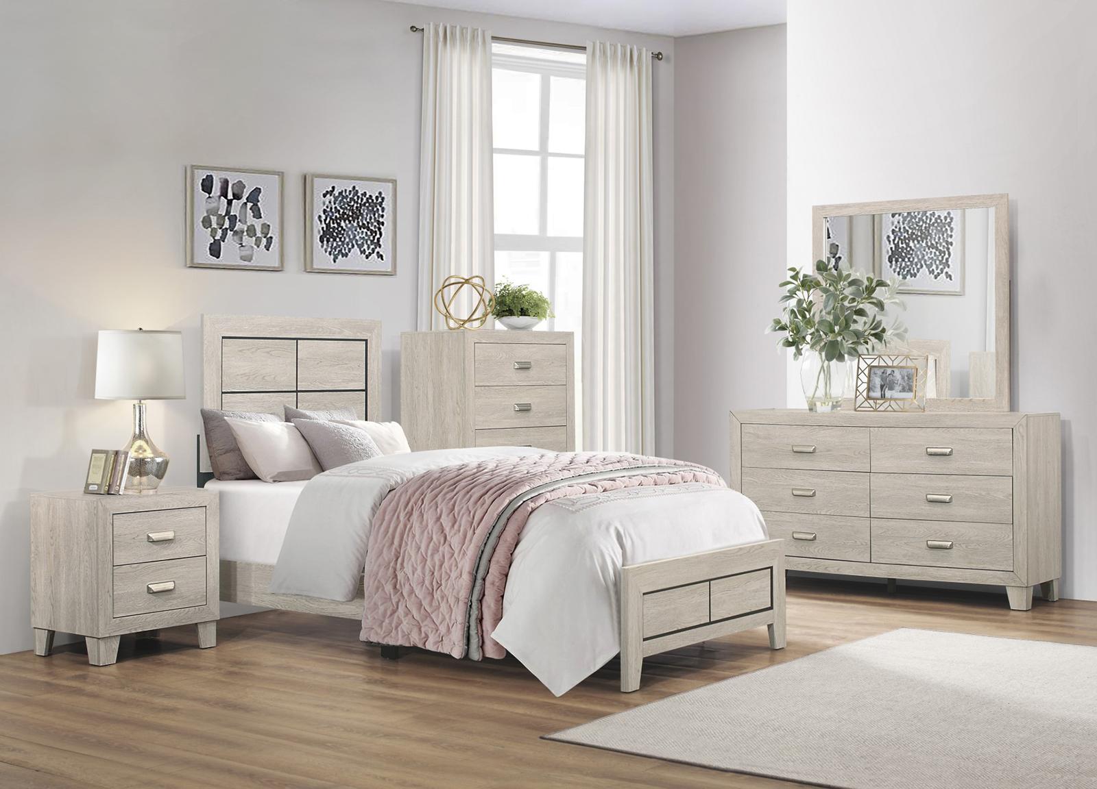 Quinby Twin Panel Bed in Light Brown 1525T-1 - Furniture 4 Less Outlet (Salinas,CA)