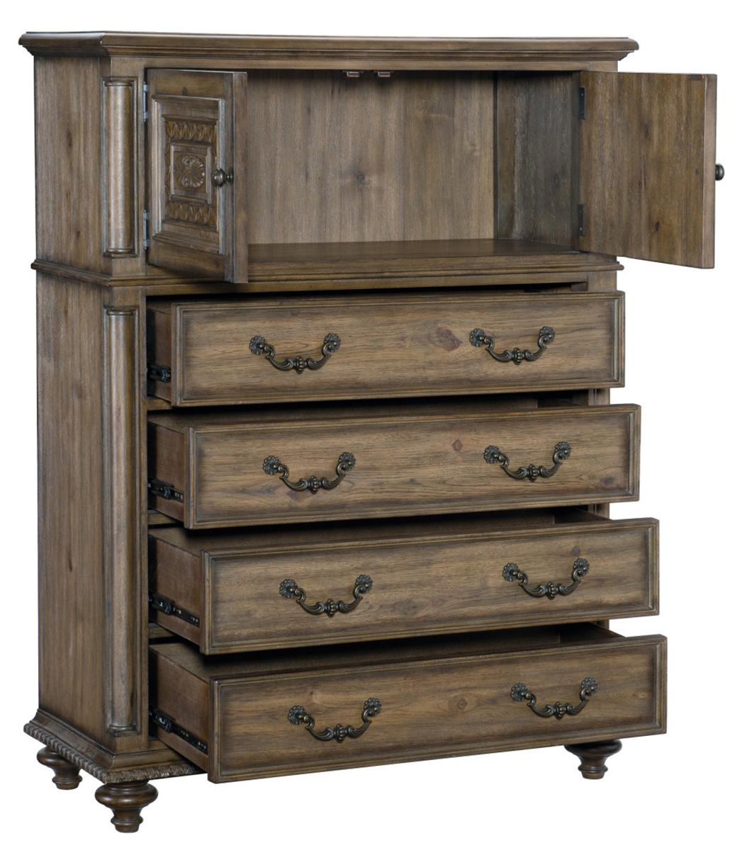 Rachelle 4 Drawer Chest in Weathered Pecan 1693-9 - Furniture 4 Less Outlet (Salinas,CA)