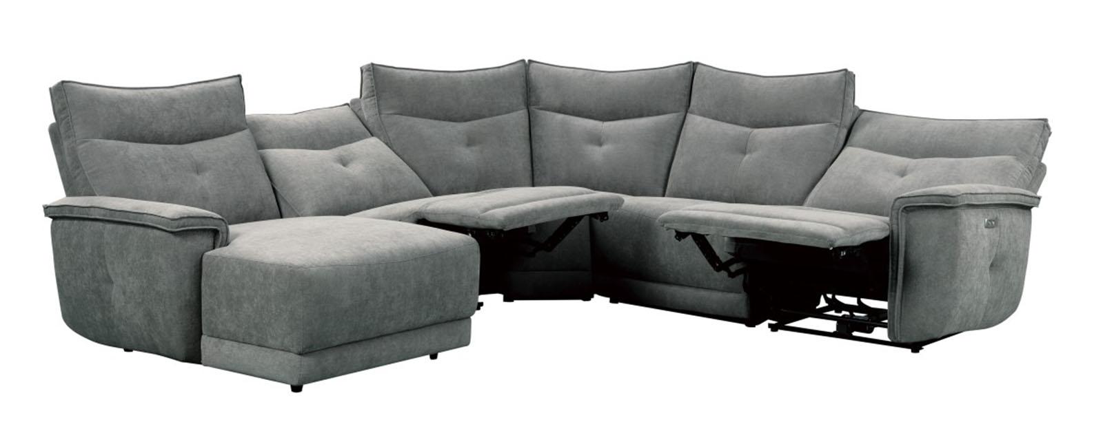 Tesoro Left Side Chaise in Dark Gray 9509DG-5L - Furniture 4 Less Outlet (Salinas,CA)