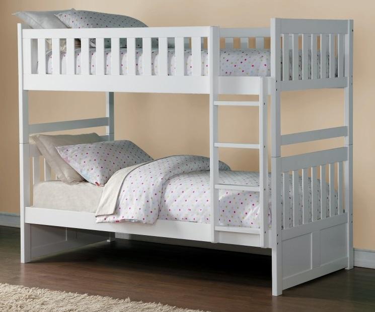 Galen Twin/Twin Bunk Bed in White B2053W-1 - Furniture 4 Less Outlet (Salinas,CA)