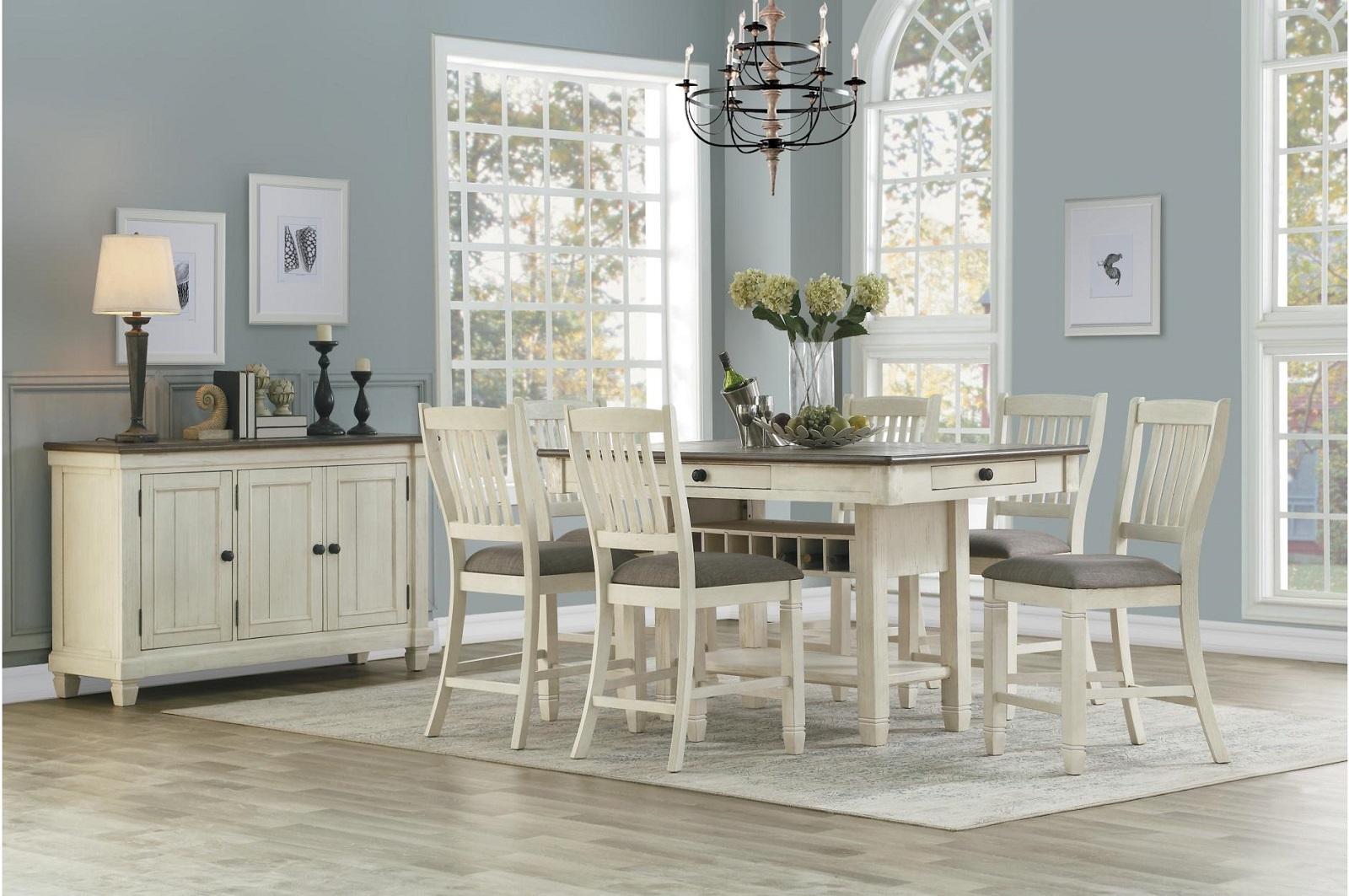 Granby Counter Height Dining Table in White & Brown 5627NW-36 - Furniture 4 Less Outlet (Salinas,CA)