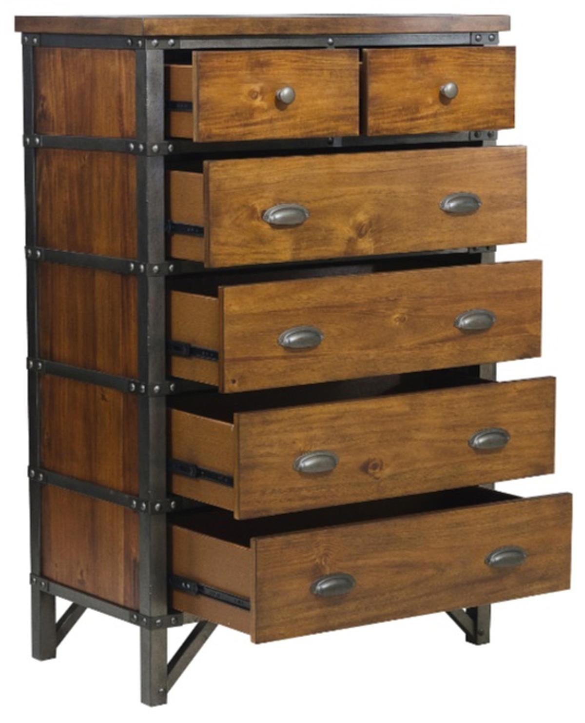 Holverson Chest in Rustic Brown & Gunmetal 1715-9 - Furniture 4 Less Outlet (Salinas,CA)